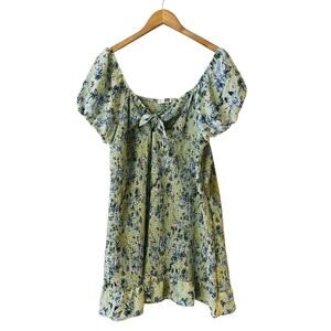 Madden NYC Multicolor Floral Smocked Tie Front Dress Size XXXL NWT